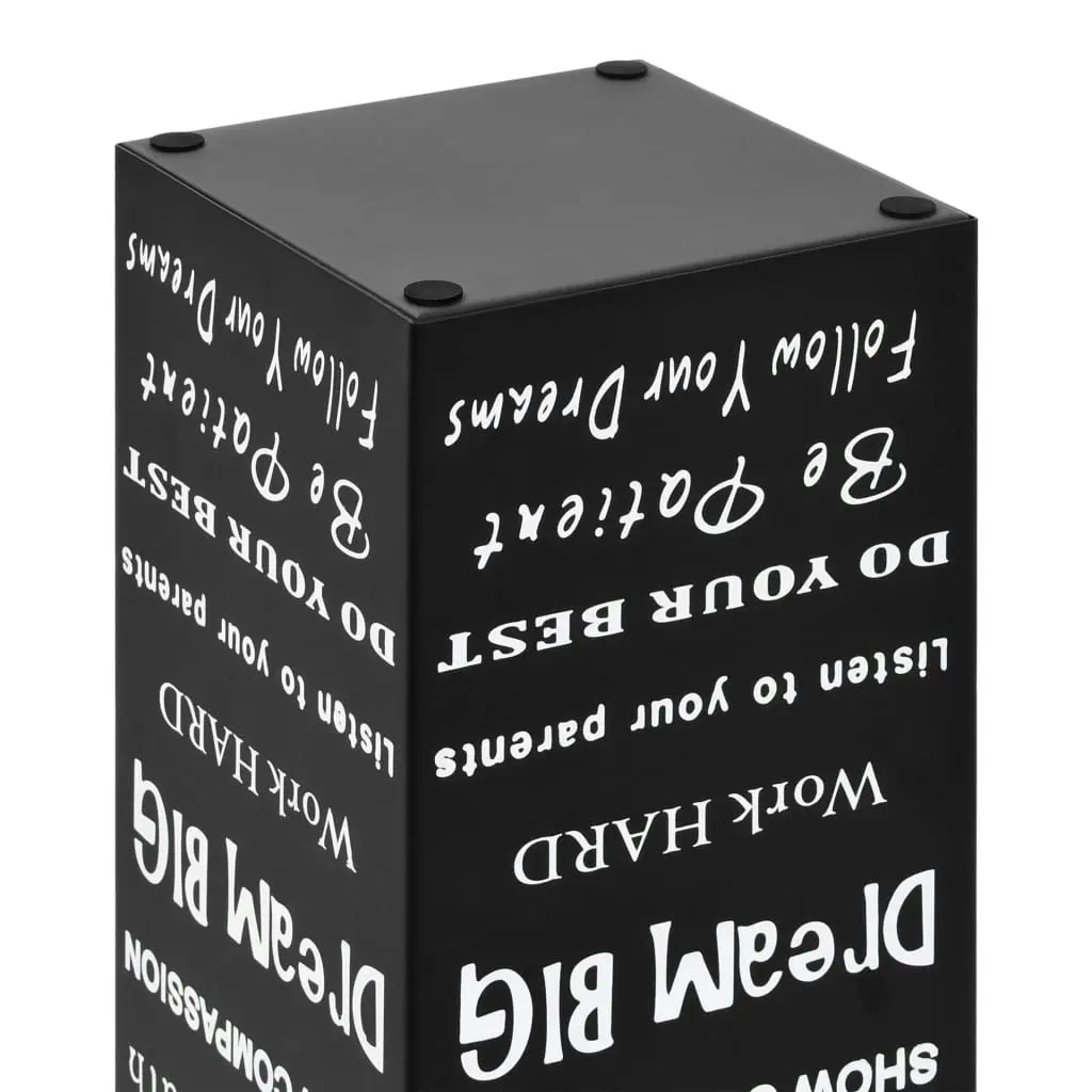 Umbrella Stand Text Steel Black 246795