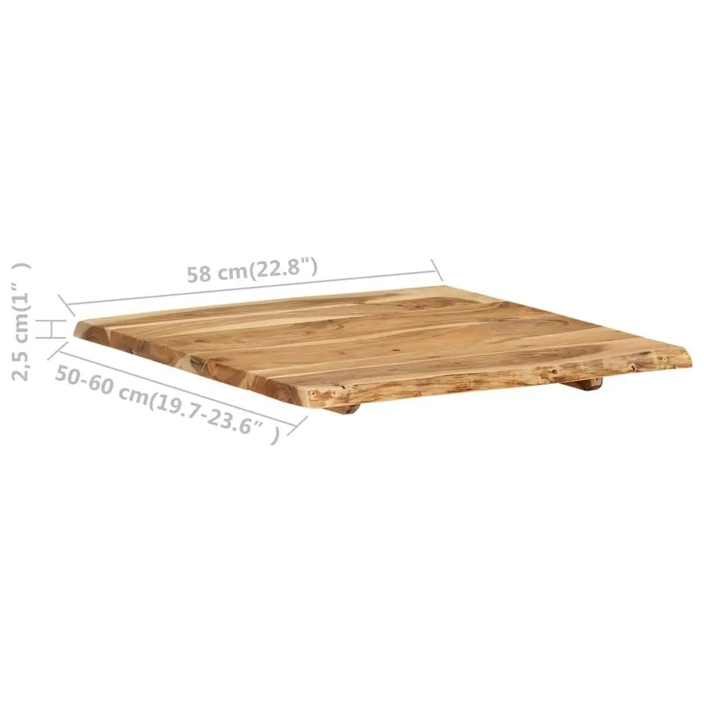 Table Top Solid Acacia Wood 58x(50-60)x2.5 cm 286327