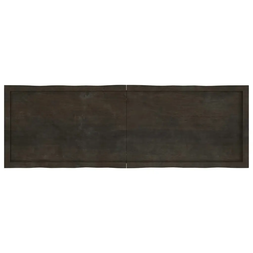 Table Top Dark Brown 160x50x(2-4) cm Treated Solid Wood Live Edge 364036