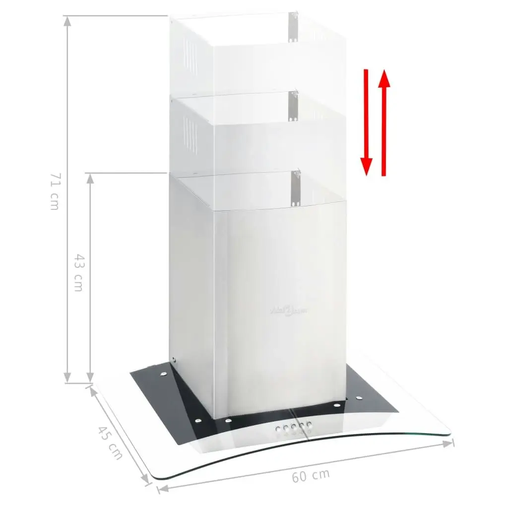 Wall Mounted Range Hood 60 cm Stainless Steel 756 mÂ³/h LED 50667