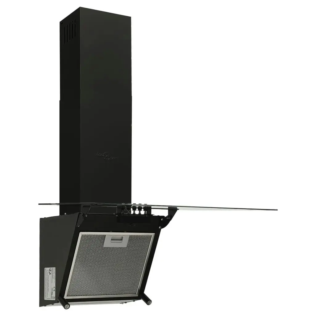 Wall Range Hood 60 cm Steel and Tempered Glass Black 51667