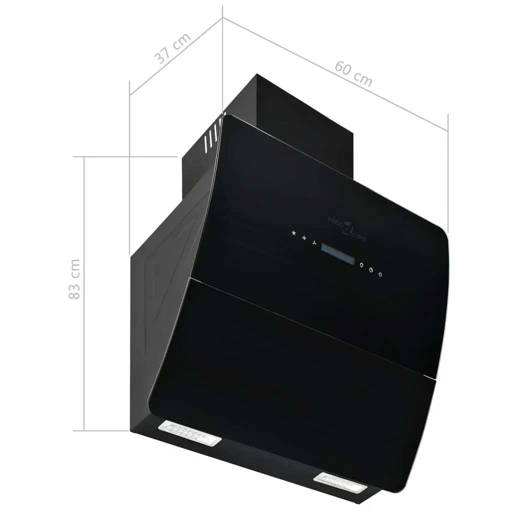 Wall Mounted Range Hood Stainless Steel 756 mÂ³/h 60 cm Black 50703