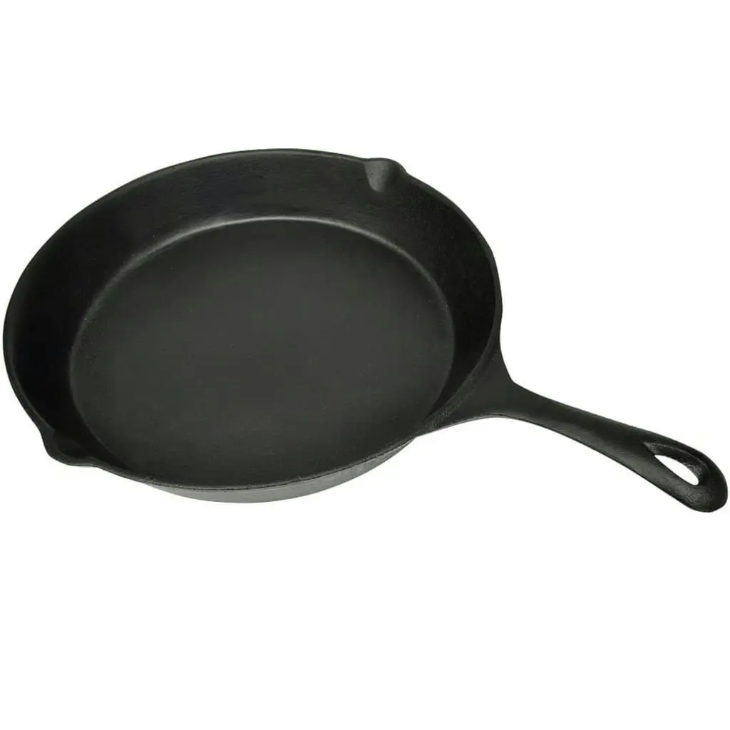 XL BBQ Grill Fry Pan Cast Iron 30 cm Round Plane 50124