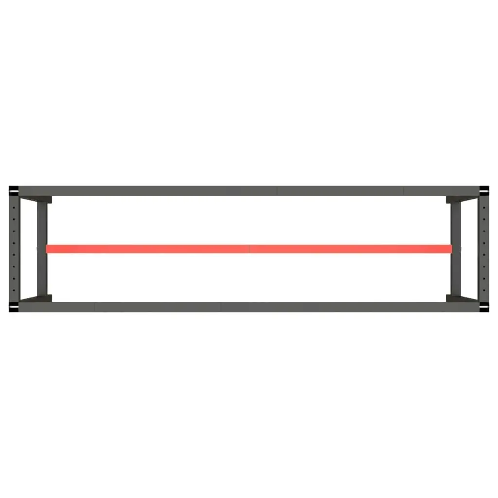 Work Bench Frame Matte Black and Matte Red 210x50x79 cm Metal 151454