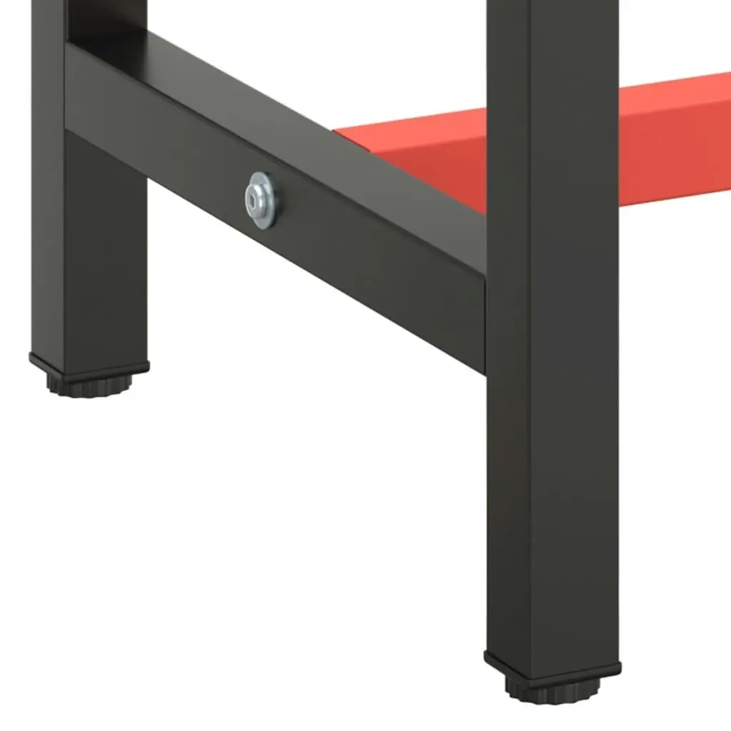 Work Bench Frame Matte Black and Matte Red 210x50x79 cm Metal 151454