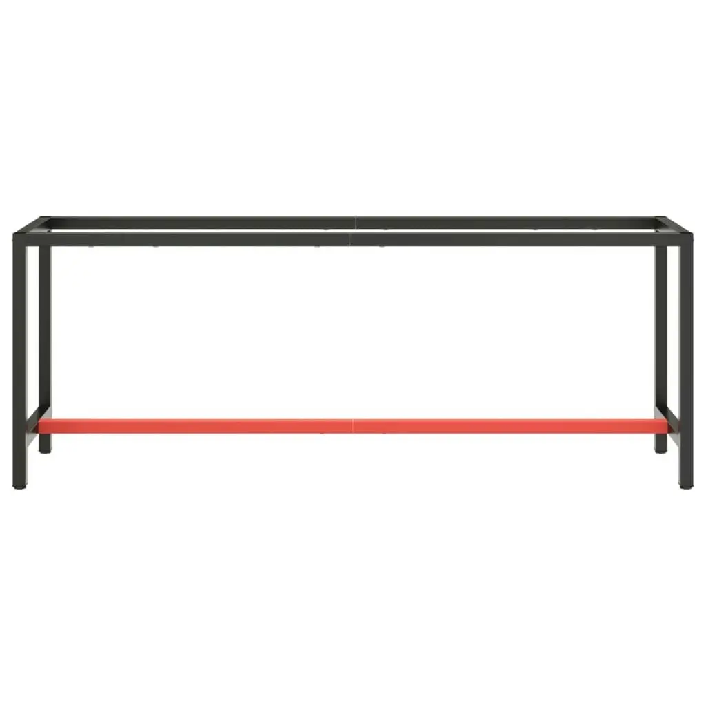 Work Bench Frame Matte Black and Matte Red 210x50x79 cm Metal 151454