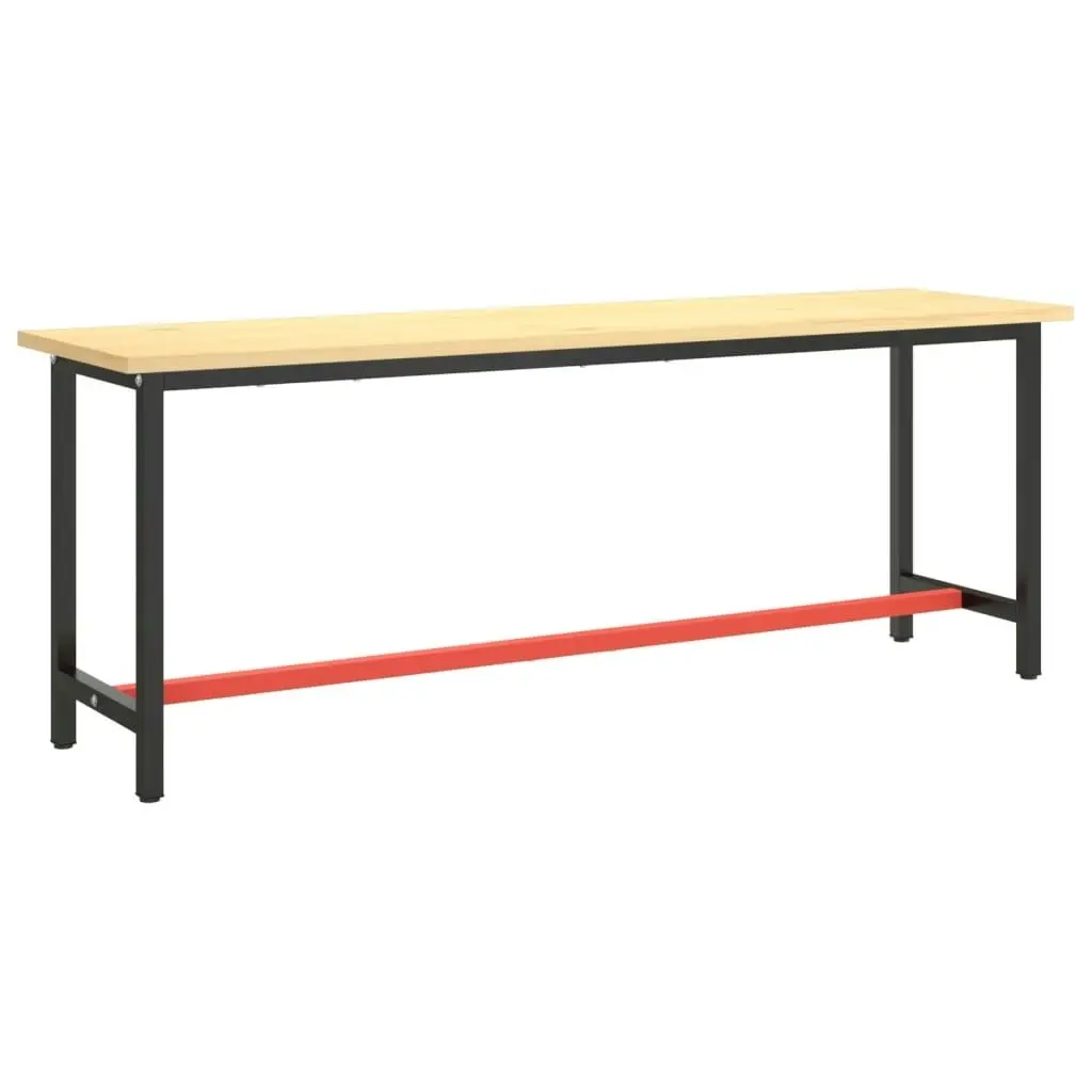 Work Bench Frame Matte Black and Matte Red 210x50x79 cm Metal 151454