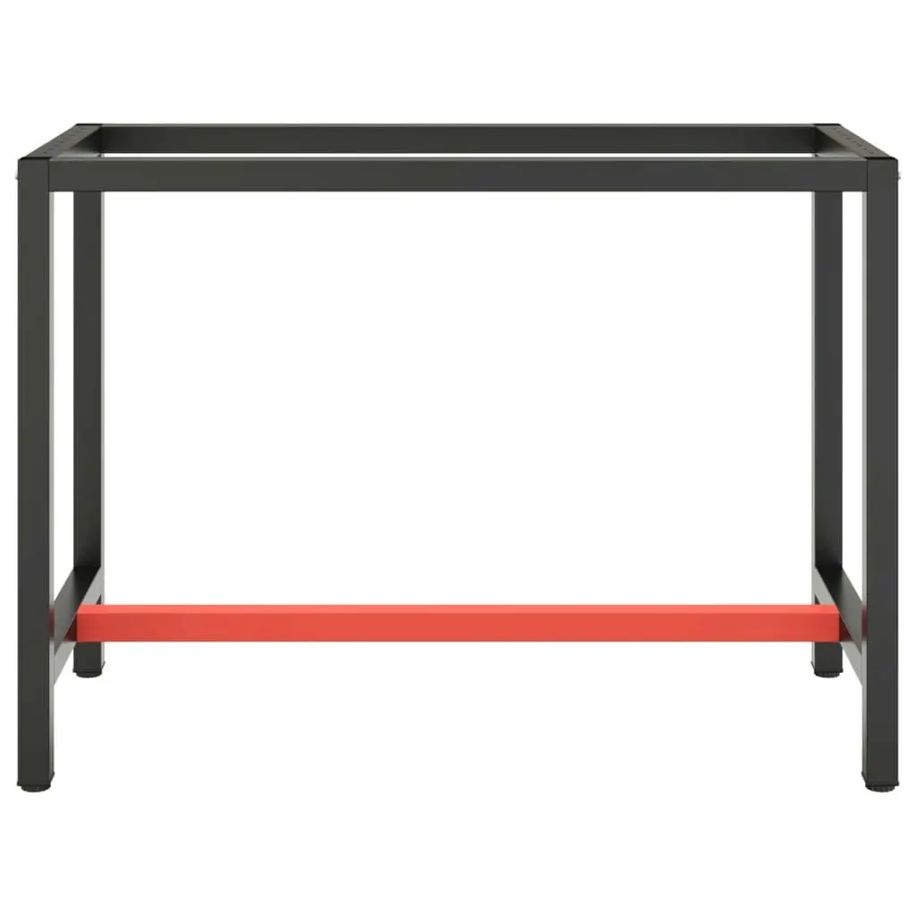 Work Bench Frame Matte Black and Matte Red 110x50x79 cm Metal 151450