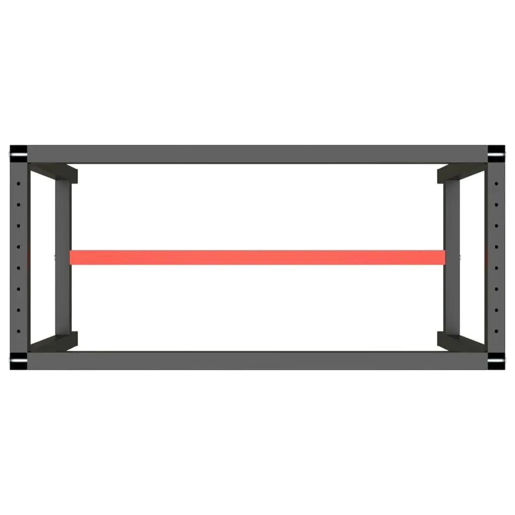 Work Bench Frame Matte Black and Matte Red 110x50x79 cm Metal 151450