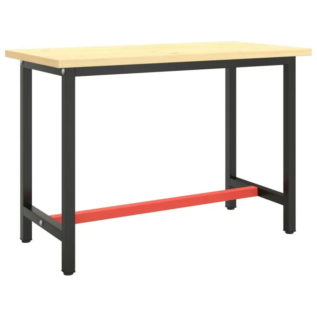 Work Bench Frame Matte Black and Matte Red 110x50x79 cm Metal 151450