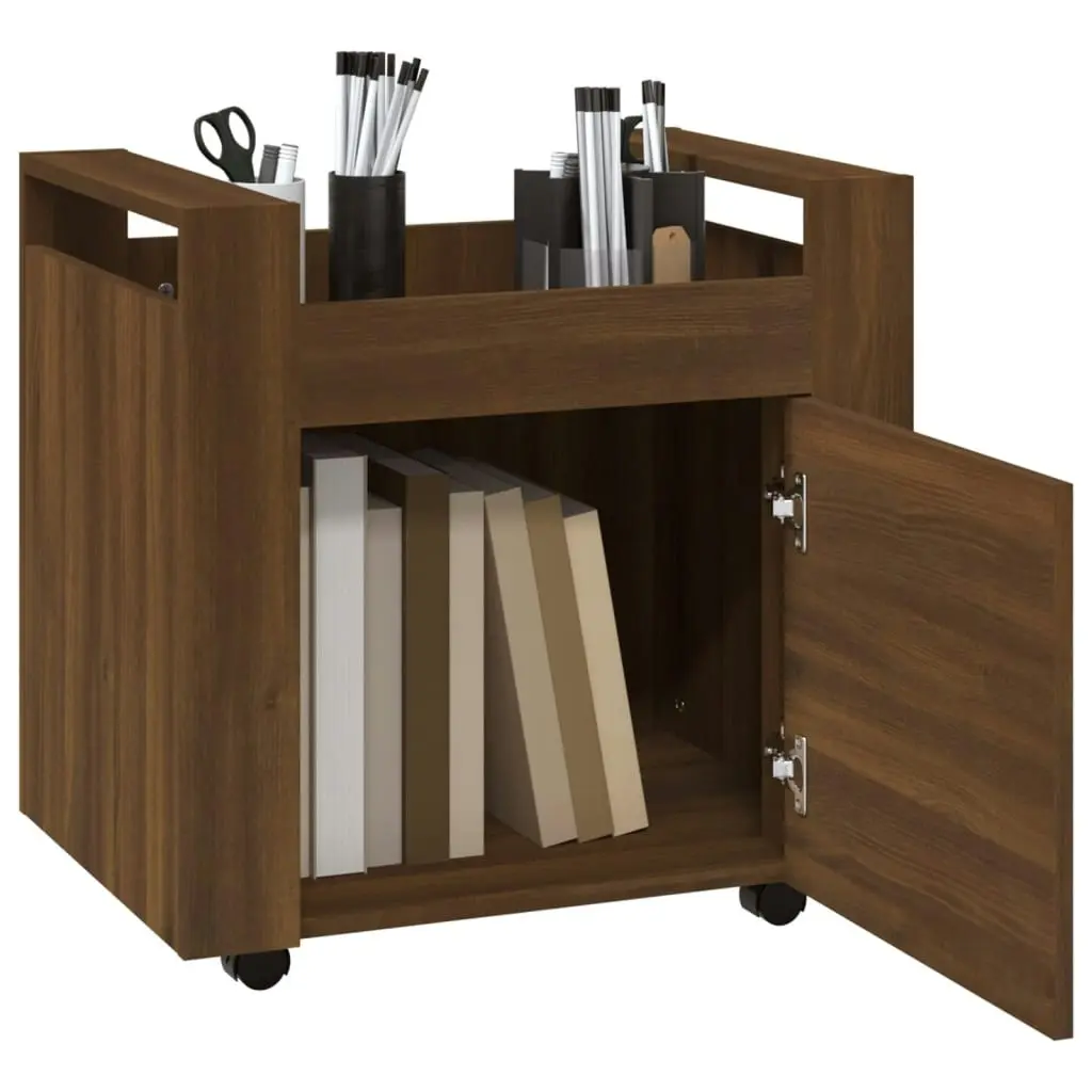 Desk Trolley Brown Oak 60x45x60 cm Engineered Wood 816615