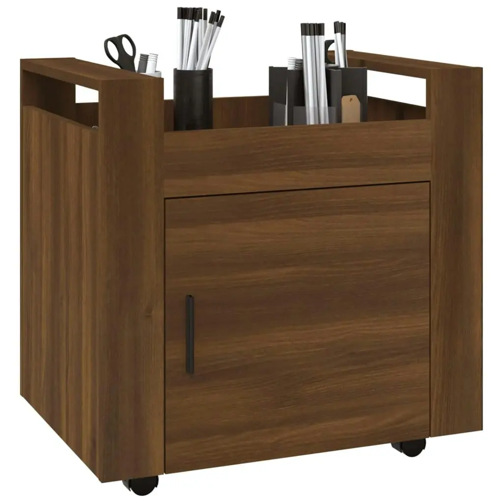 Desk Trolley Brown Oak 60x45x60 cm Engineered Wood 816615