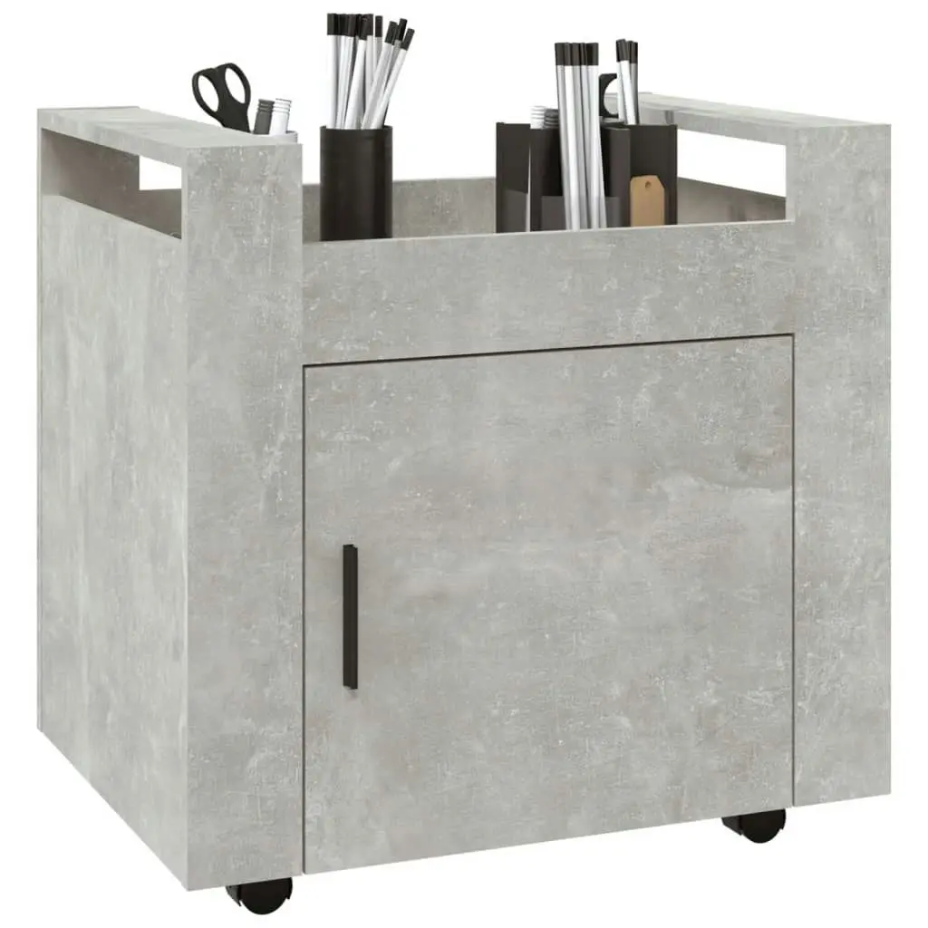 Desk Trolley Concrete Grey 60x45x60 cm Engineered Wood 816612