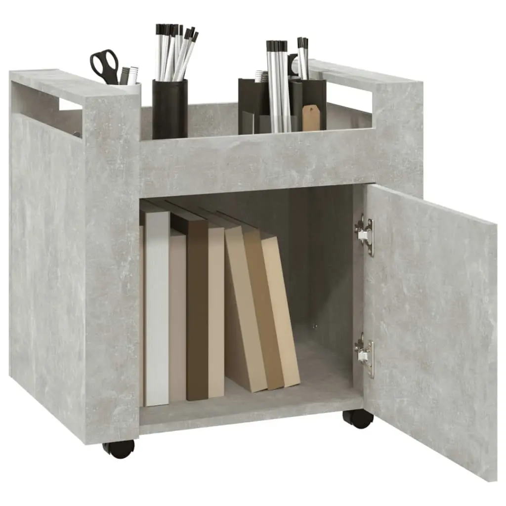 Desk Trolley Concrete Grey 60x45x60 cm Engineered Wood 816612