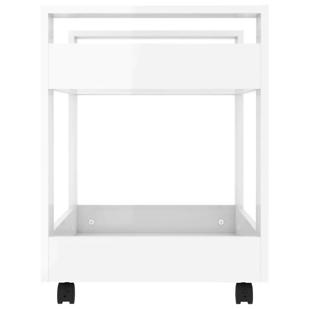 Desk Trolley High Gloss White 60x45x60 cm Engineered Wood 816602