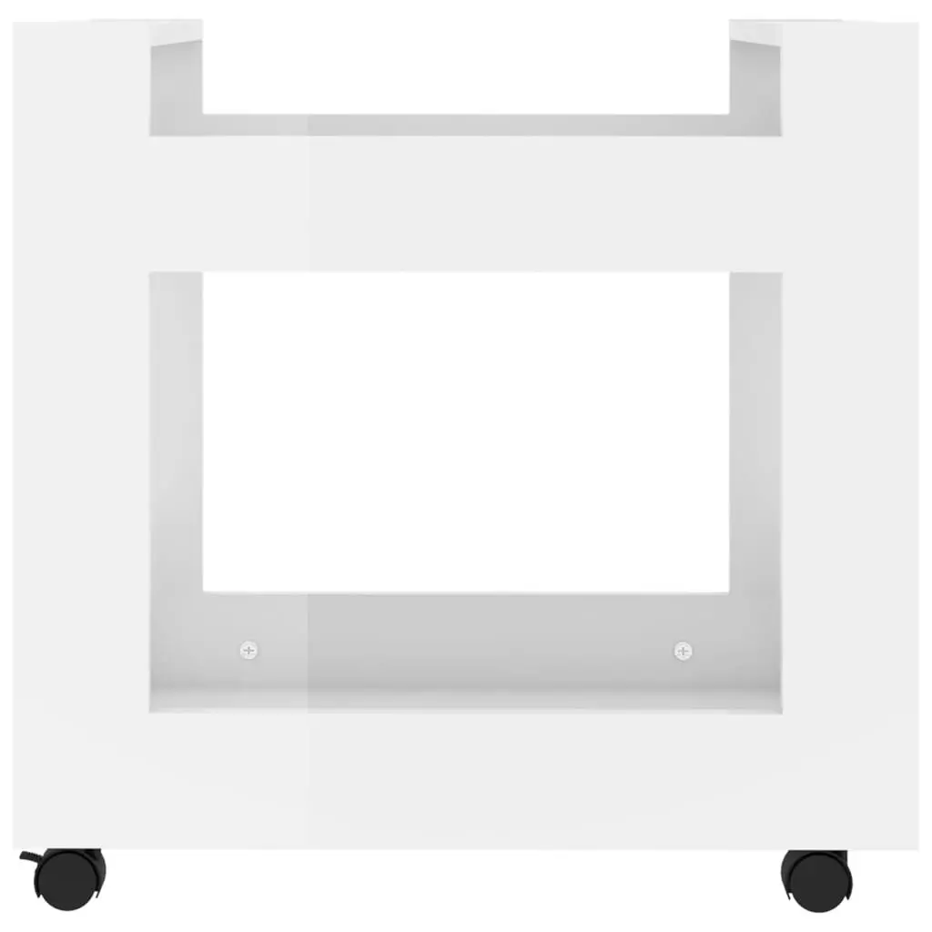 Desk Trolley High Gloss White 60x45x60 cm Engineered Wood 816602