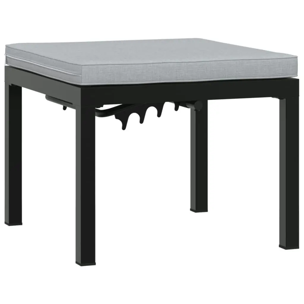 Garden Bench Set with Cushions 4 pcs Black Powder-coated Steel 3283646