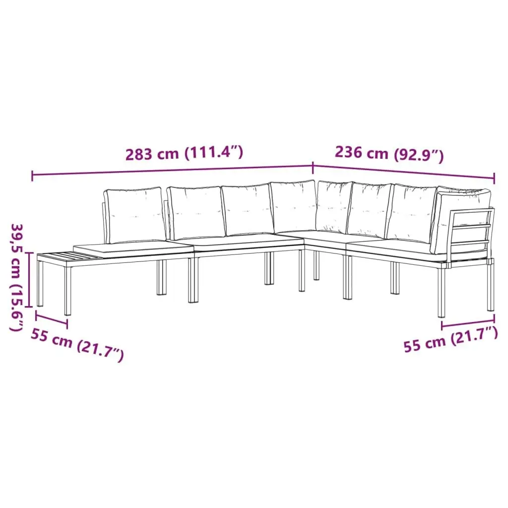 Garden Bench Set with Cushions 4 pcs Black Powder-coated Steel 3283646