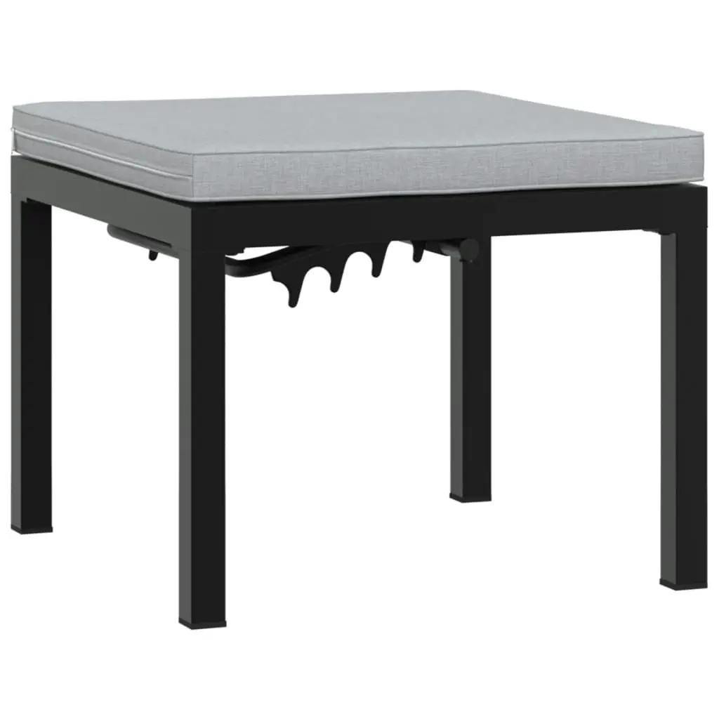 Garden Bench Set with Cushions 4 pcs Black Powder-coated Steel 3283640