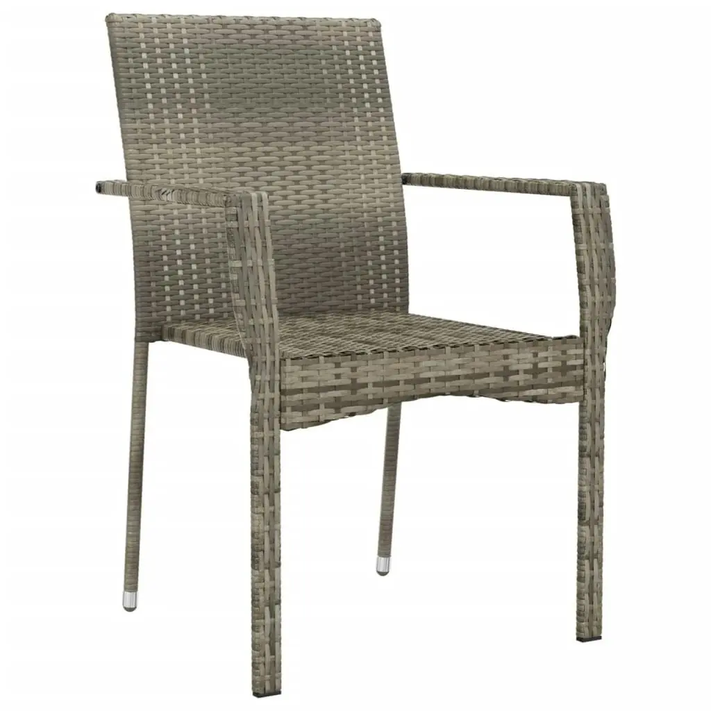 Garden Chairs with Cushions 4 pcs Poly Rattan Grey 319880