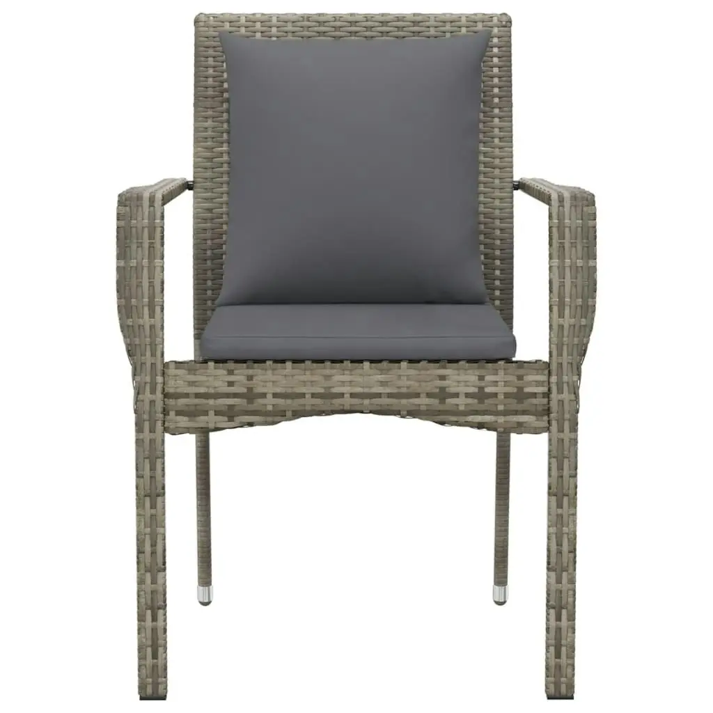 Garden Chairs with Cushions 4 pcs Poly Rattan Grey 319880