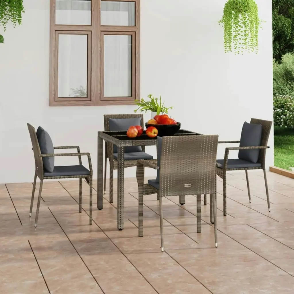 Garden Chairs with Cushions 4 pcs Poly Rattan Grey 319880