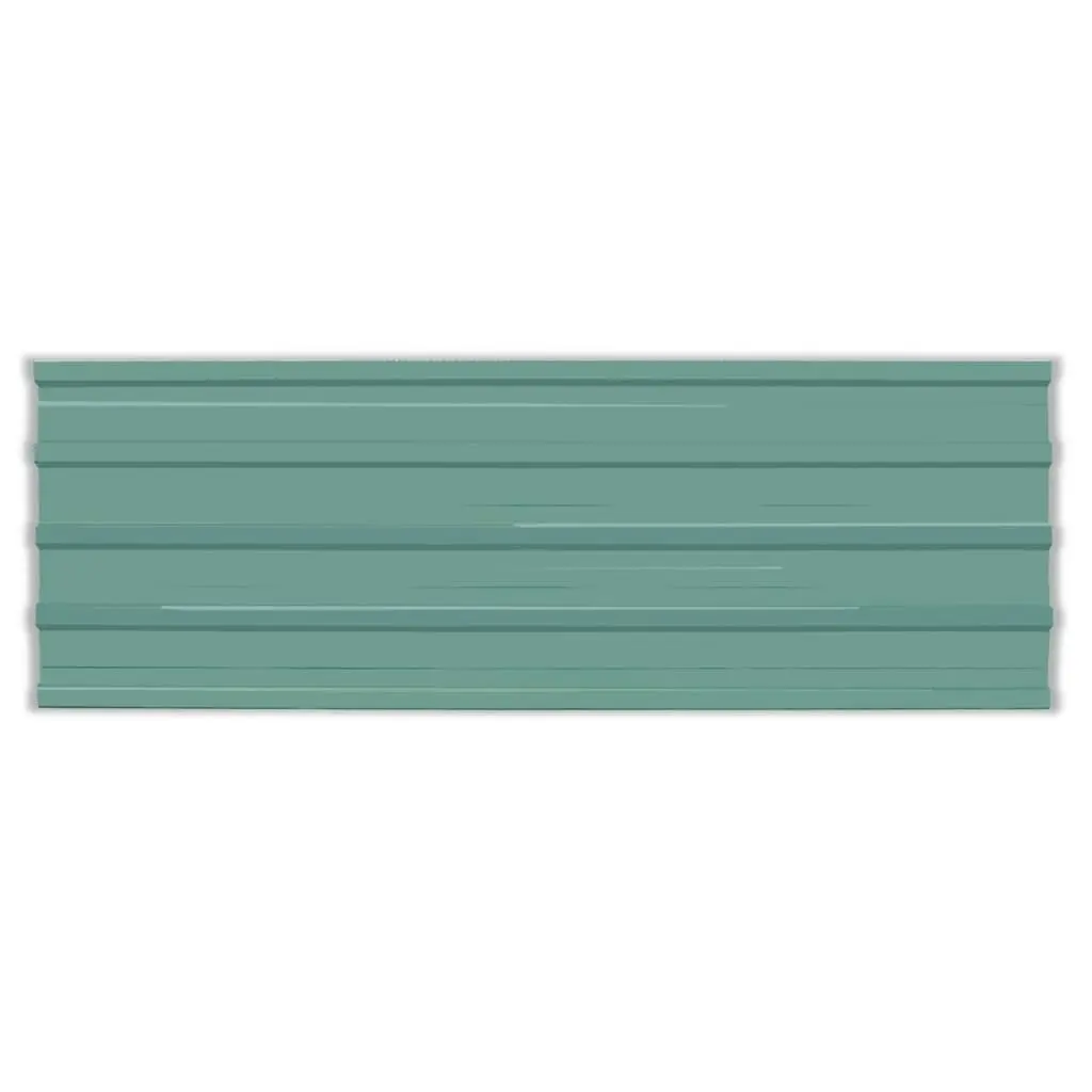 Roof Panels 12 pcs Galvanised Steel Green 42984