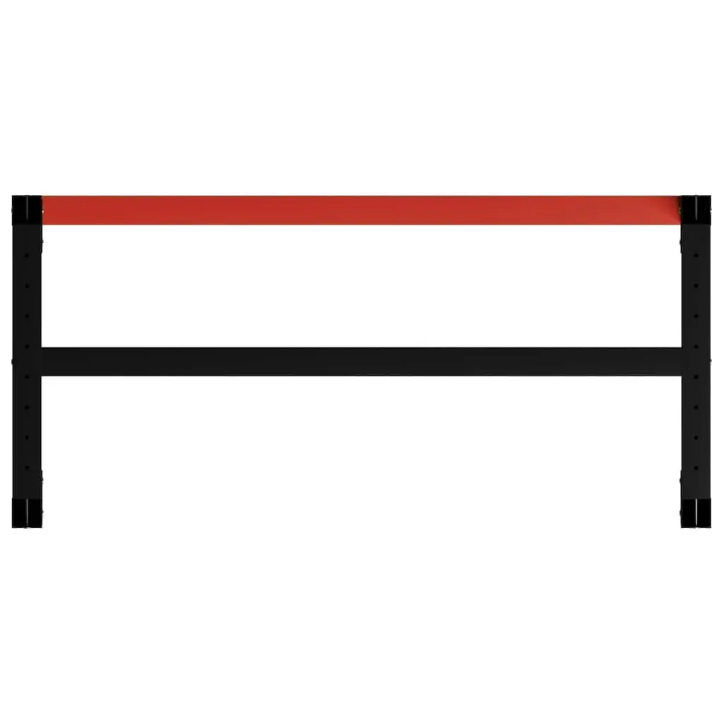 Work Bench Frame Metal 120x57x79 cm Black and Red 147928