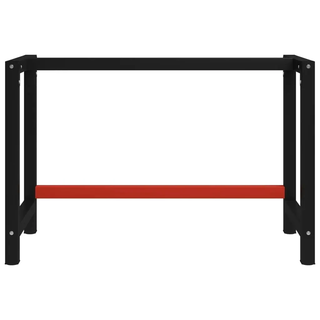 Work Bench Frame Metal 120x57x79 cm Black and Red 147928