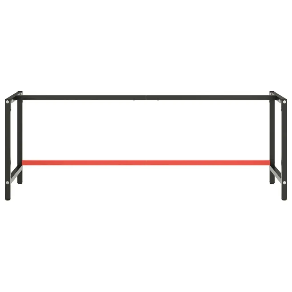 Work Bench Frame Matte Black and Matte Red 220x57x79 cm Metal 151458