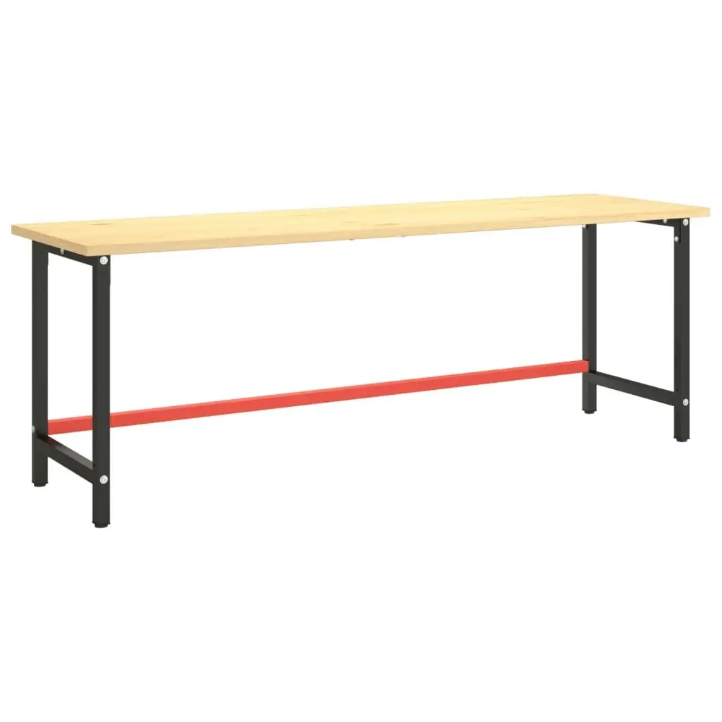 Work Bench Frame Matte Black and Matte Red 220x57x79 cm Metal 151458