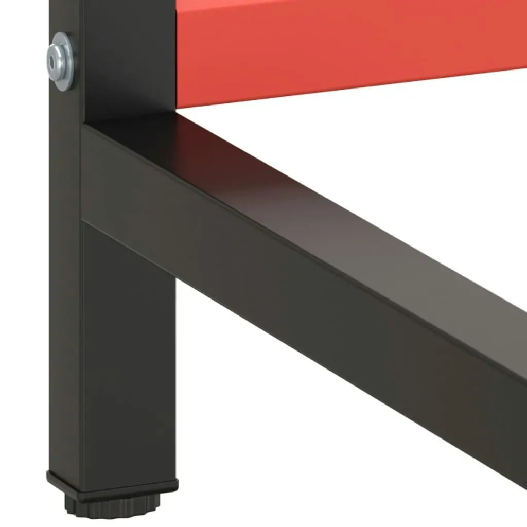 Work Bench Frame Matte Black and Matte Red 220x57x79 cm Metal 151458