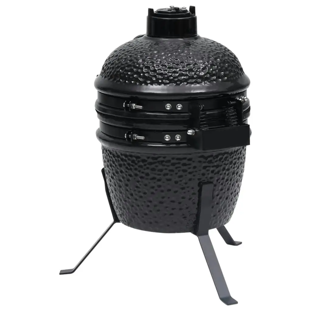 2-in-1 Kamado Barbecue Grill Smoker Ceramic 56 cm Black 316093