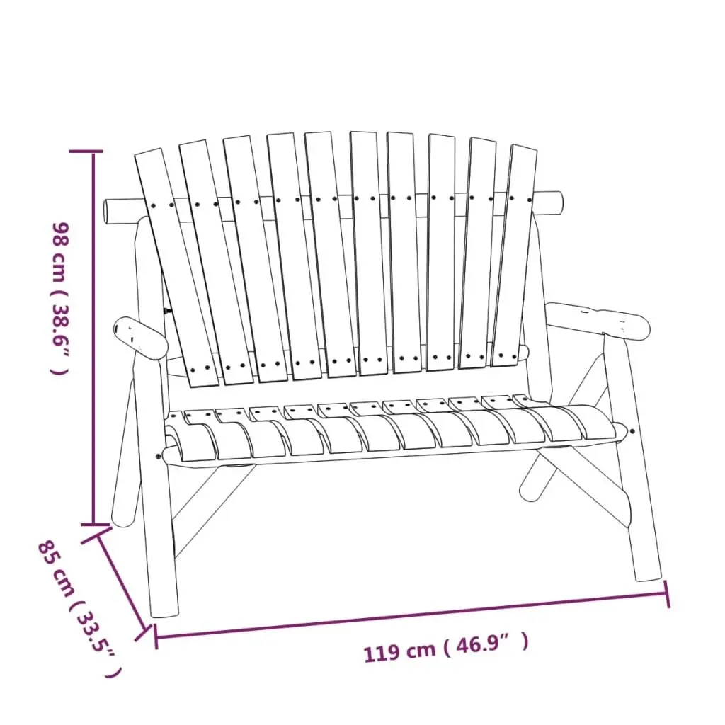 2-Seater Garden Bench 119x85x98 cm Solid Wood Spruce 363347