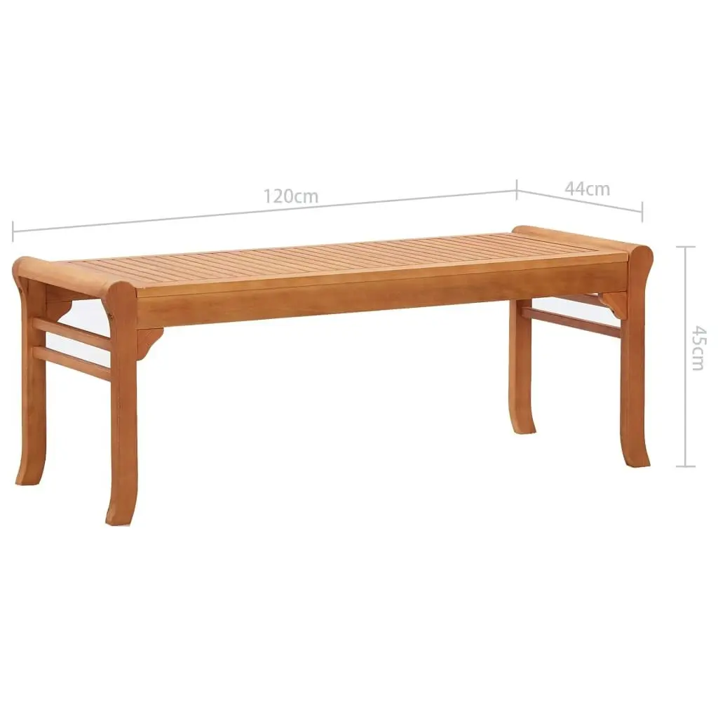 2-Seater Garden Bench 120 cm Solid Eucalyptus Wood 47290