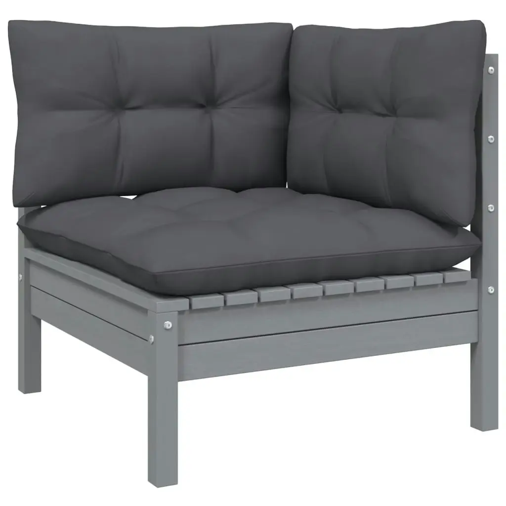 2-Seater Garden Sofa with Anthracite Cushions Solid Wood Pine 3096012