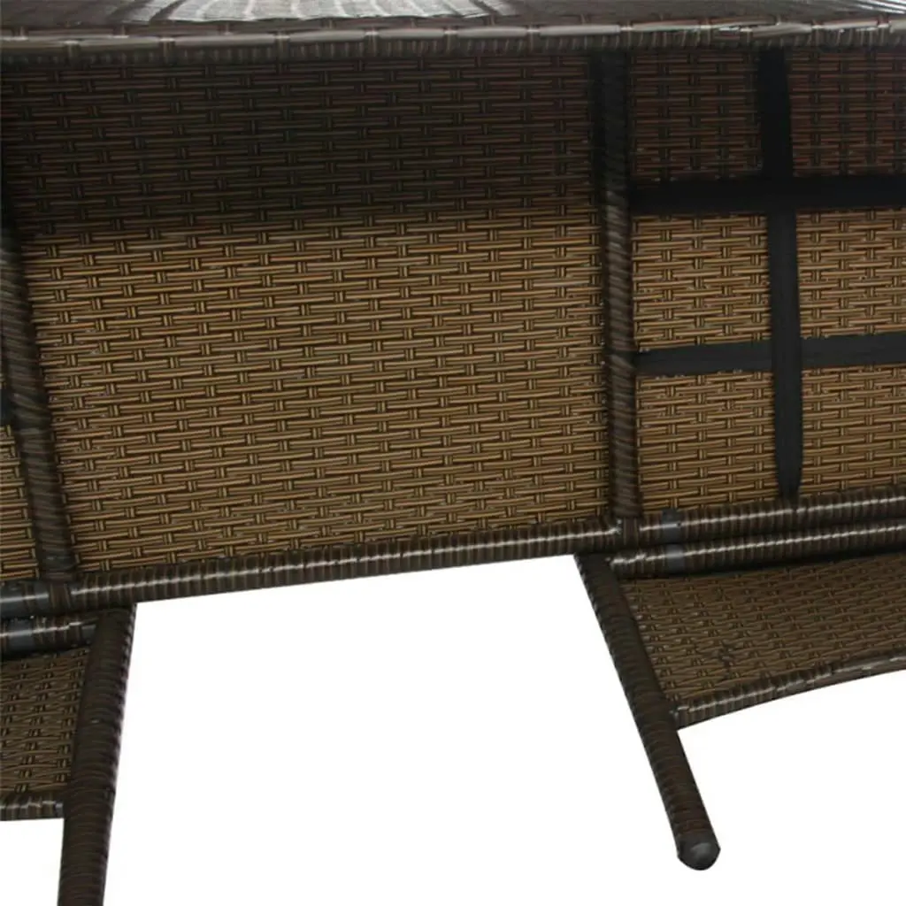 2-Seater Garden Sofa with Tea Table Poly Rattan Brown 42843