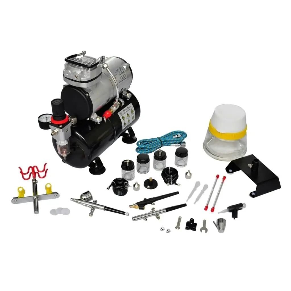 Airbrush compressor set with 3 pistols 310 x 150 x 310 mm 140284