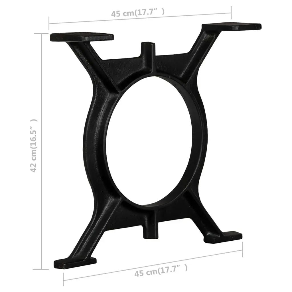 Coffee Table Legs 2 pcs O-Frame Cast Iron 245427