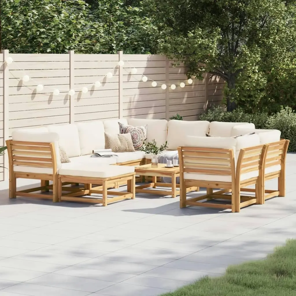 10 Piece Garden Lounge Set with Cushions Solid Wood Acacia 3214296