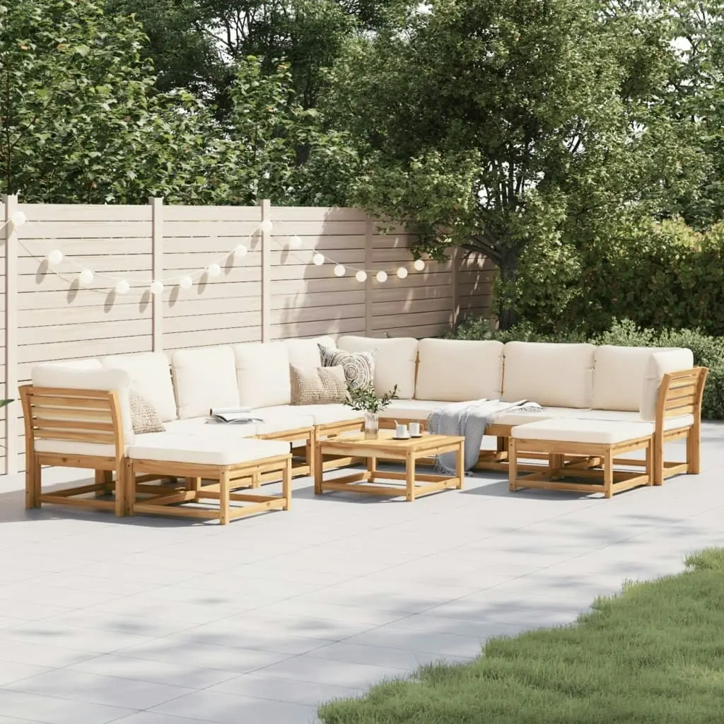 11 Piece Garden Lounge Set with Cushions Solid Wood Acacia 3214297