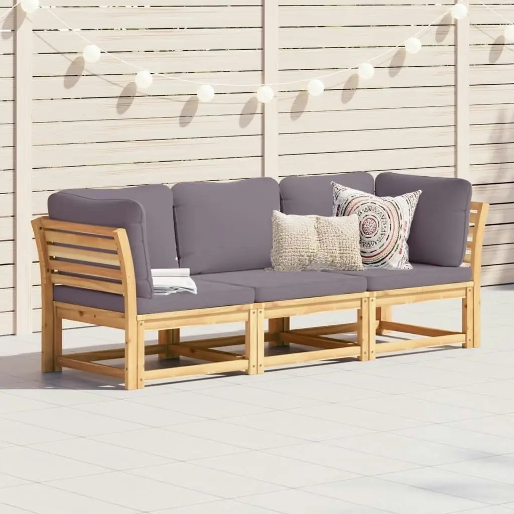 3 Piece Garden Lounge Set with Cushions Solid Wood Acacia 3214314