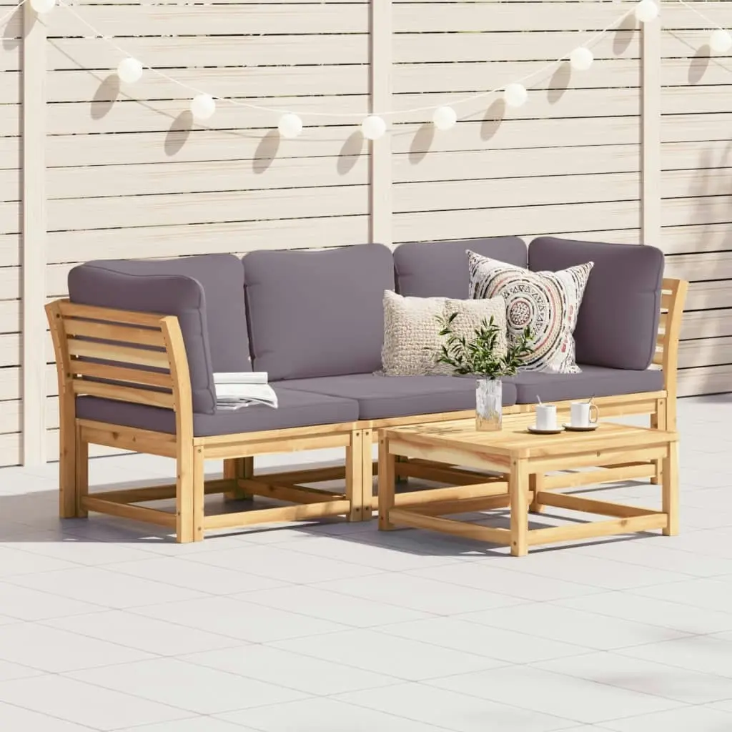 3 Piece Garden Lounge Set with Cushions Solid Wood Acacia 3214314