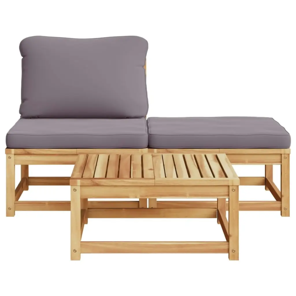 3 Piece Garden Lounge Set with Cushions Solid Wood Acacia 366497