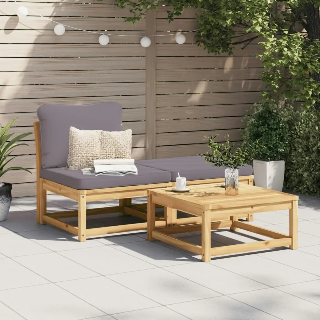 3 Piece Garden Lounge Set with Cushions Solid Wood Acacia 366497