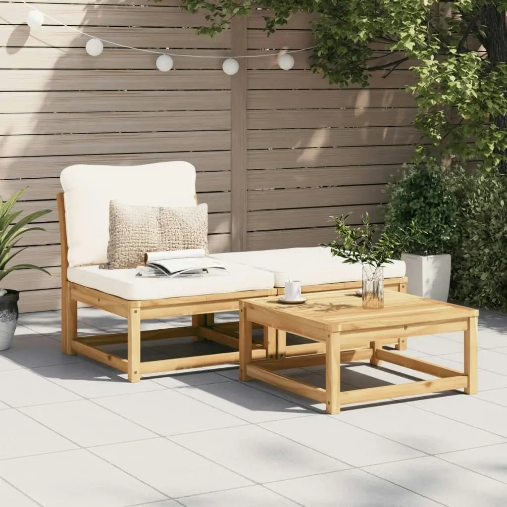 3 Piece Garden Lounge Set with Cushions Solid Wood Acacia 366491