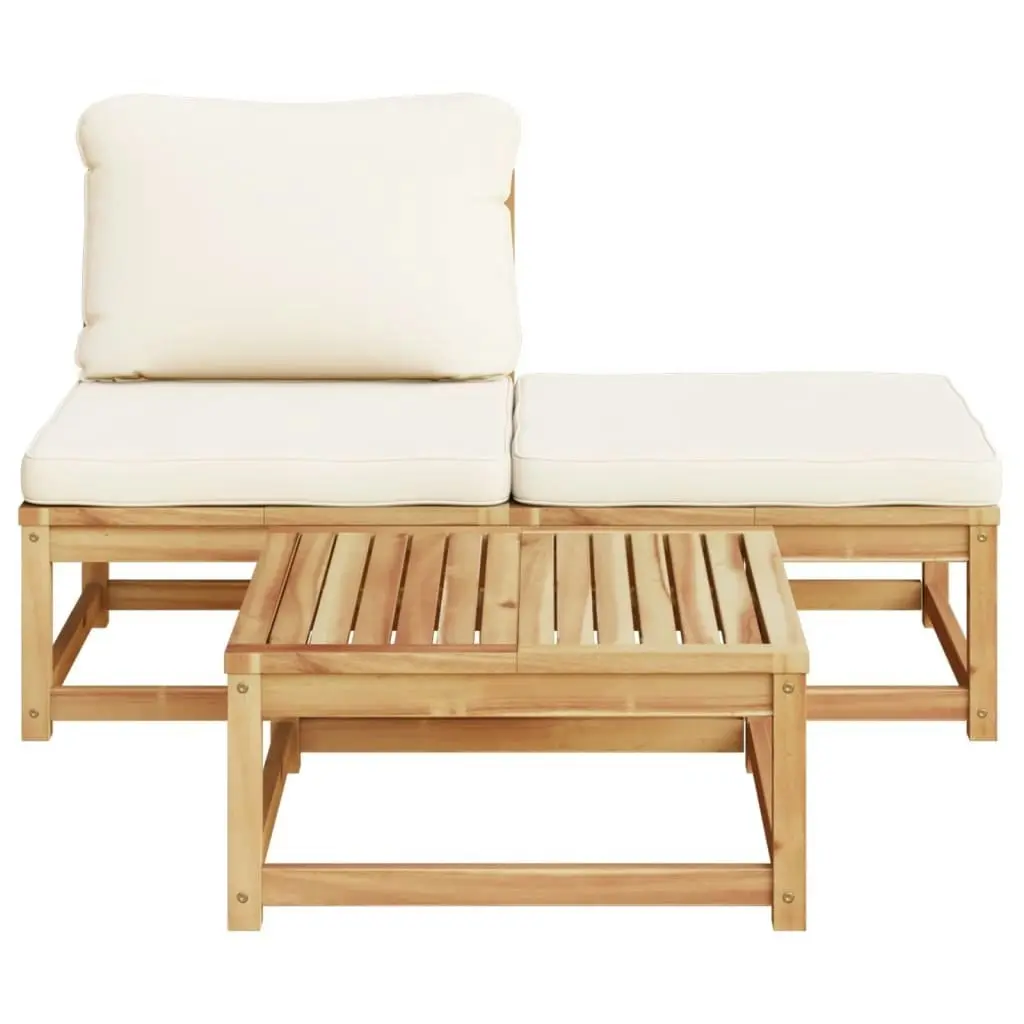 3 Piece Garden Lounge Set with Cushions Solid Wood Acacia 366491