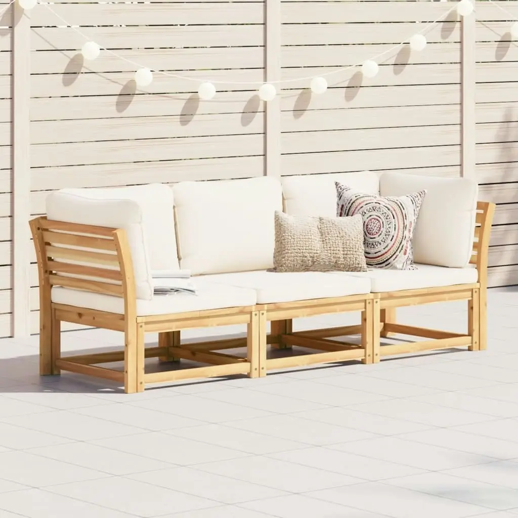 3 Piece Garden Lounge Set with Cushions Solid Wood Acacia 3214291