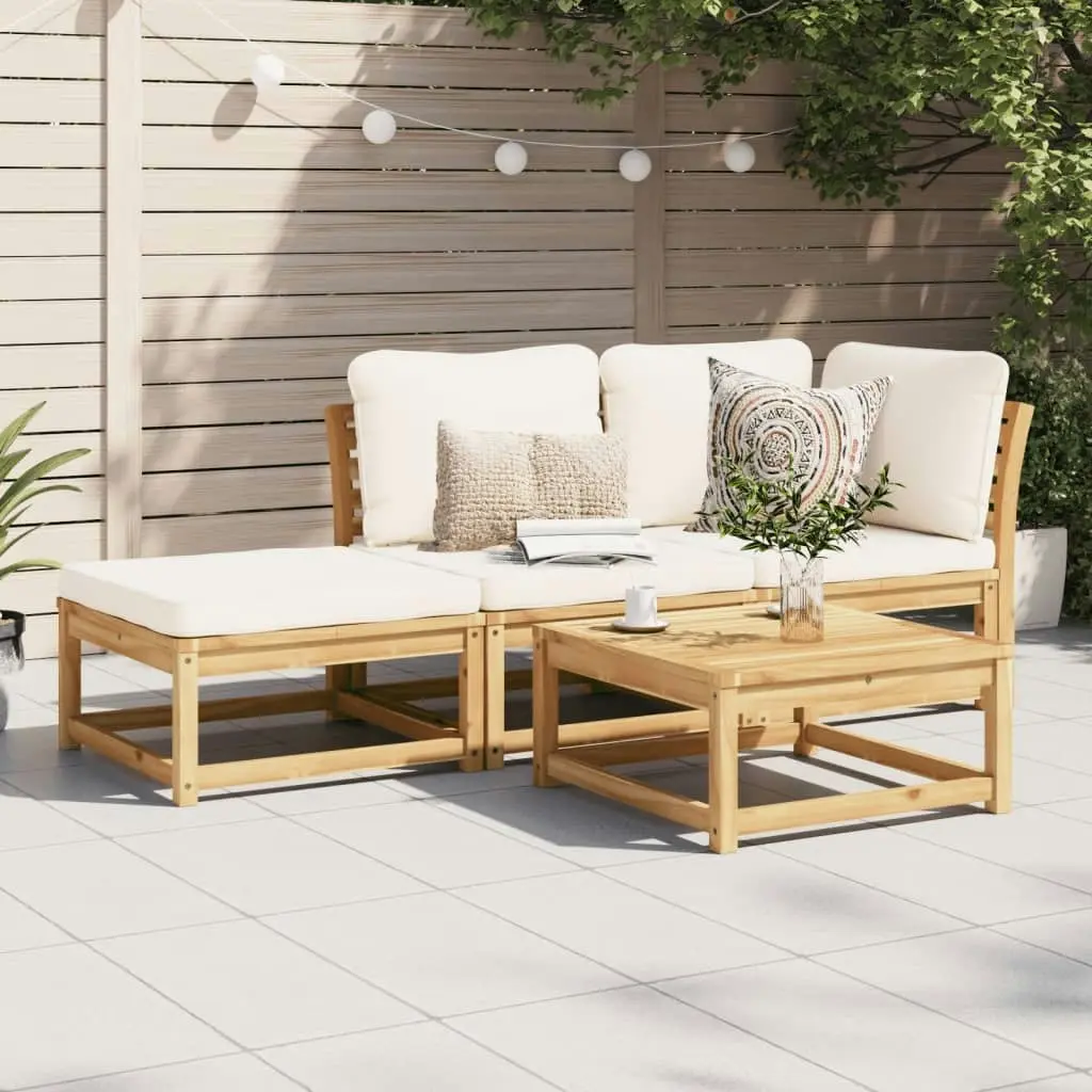 3 Piece Garden Lounge Set with Cushions Solid Wood Acacia 3214304