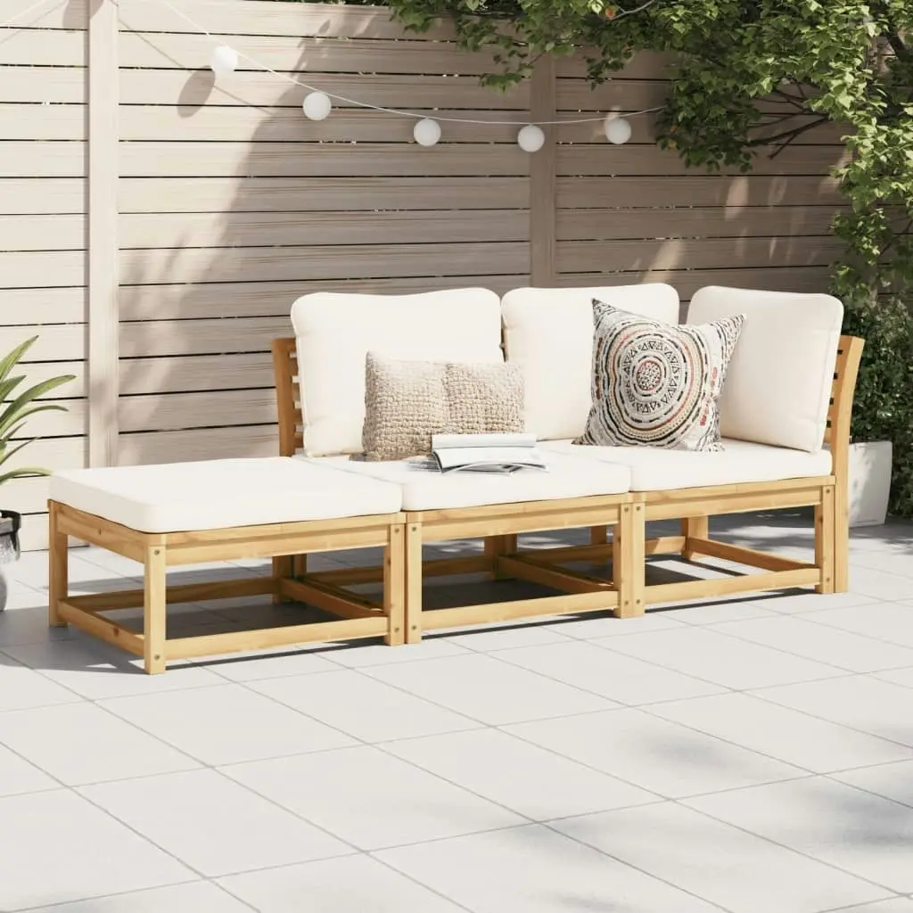 3 Piece Garden Lounge Set with Cushions Solid Wood Acacia 3214304